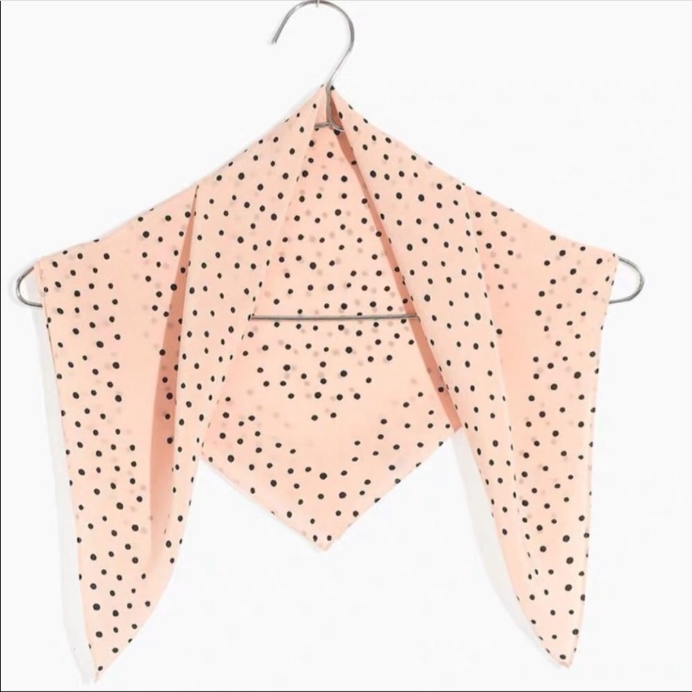 Madewell 100% silk Bandana Scarf Cream Polka Dot